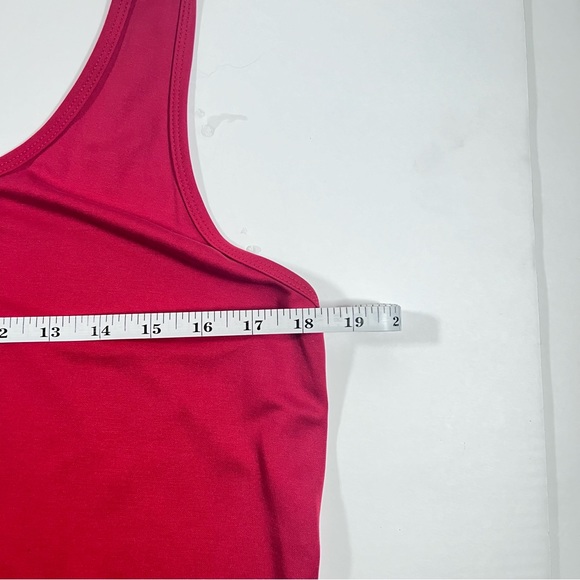 Fabletics Cacey Racerback Dress side slither tricot fabric scarlet red size XL - Picture 9 of 13